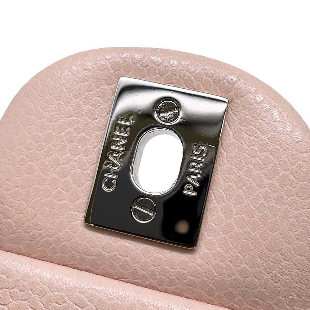 CHANEL Mini Matelasse ChainShoulder Bag Baby Pink A35200 Caviar Leather Size Mini