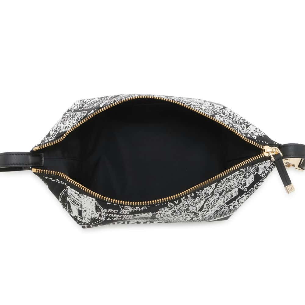 Dior Dior Travel Nomad Pouch Black/White S5554OBQD_M993 Nylon Leather Size Medium