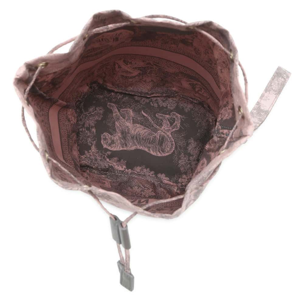 Dior Toile de Jouy Drawstring Bag Pouch Pink/Gray S5452ONTJ_M45E Nylon Leather