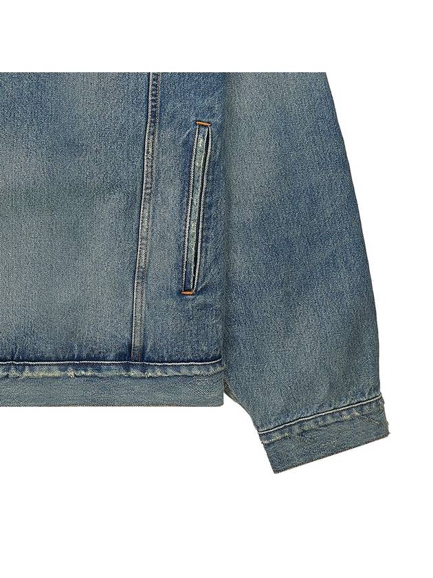 Luxury Balenciaga  Washed Effect Denim Hoodie Blue