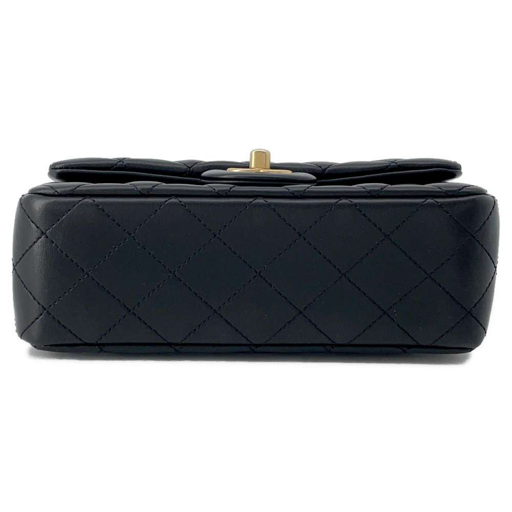 CHANEL Mini Matelasse Camellia Chain Shoulder Bag Black AS4041 Lambskin Size 20
