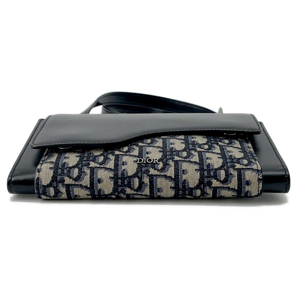 Dior Oblique Shoulder Bag Black/Beige 2ADCA364TDK Canvas Leather
