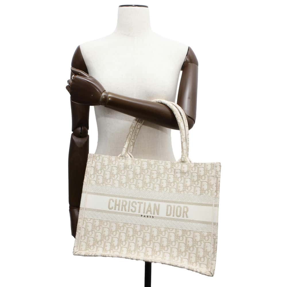 Dior Book tote White M1296ZTQR_M981 Canvas Size Medium