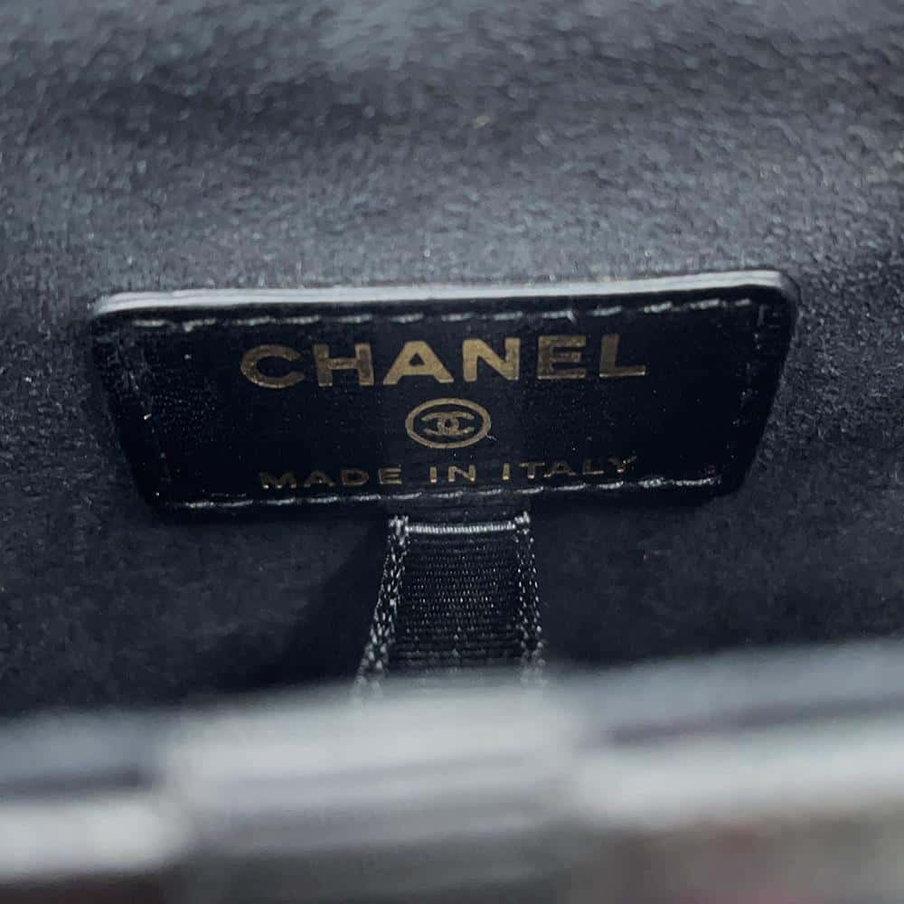 CHANEL Phone Holder ChainShoulder Bag Fuschia Pink/Black A94471 Tweed Size Black