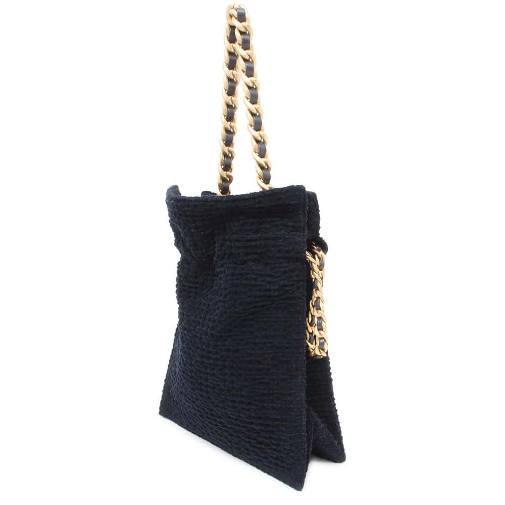 CHANEL Shopping bag Navy AS2169 Velvet