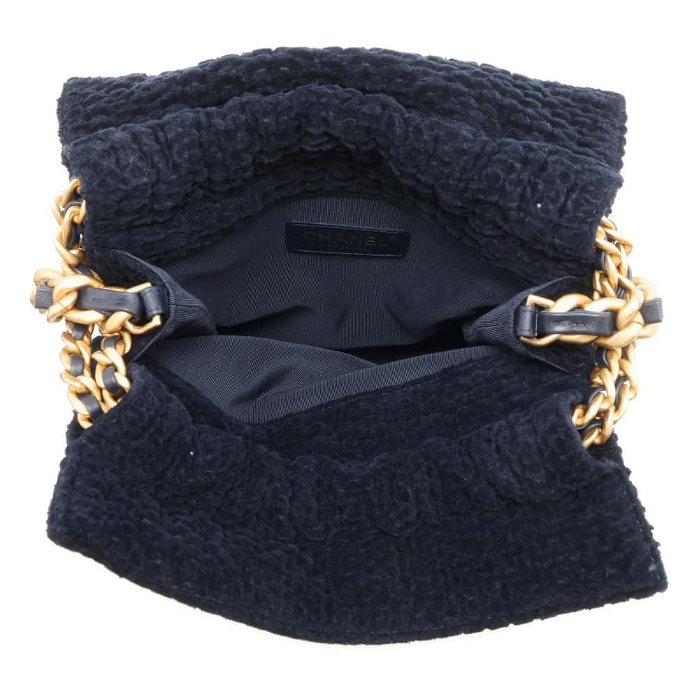 CHANEL Shopping bag Navy AS2169 Velvet