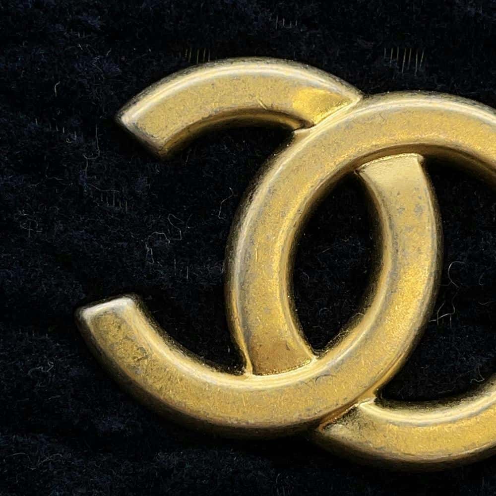 CHANEL Shopping bag Navy AS2169 Velvet