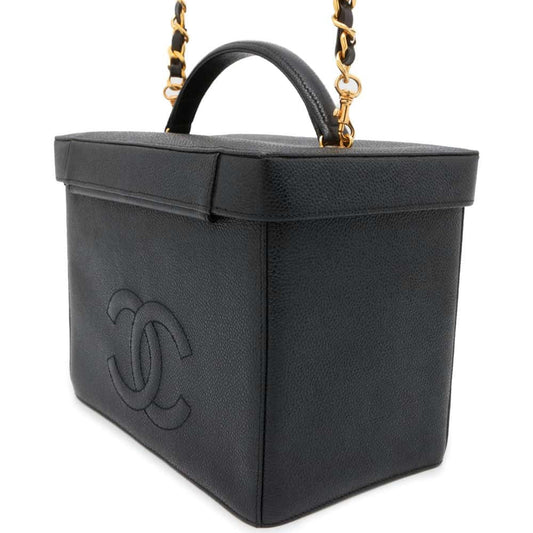 CHANEL 2WAY vanity bag Black A01999 Caviar Leather