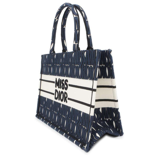 Dior Japan Limited Edition Miss Dior Allover Embroidery Book Tote Navy/White M1296ZEZE_M19Q Canvas Size Medium