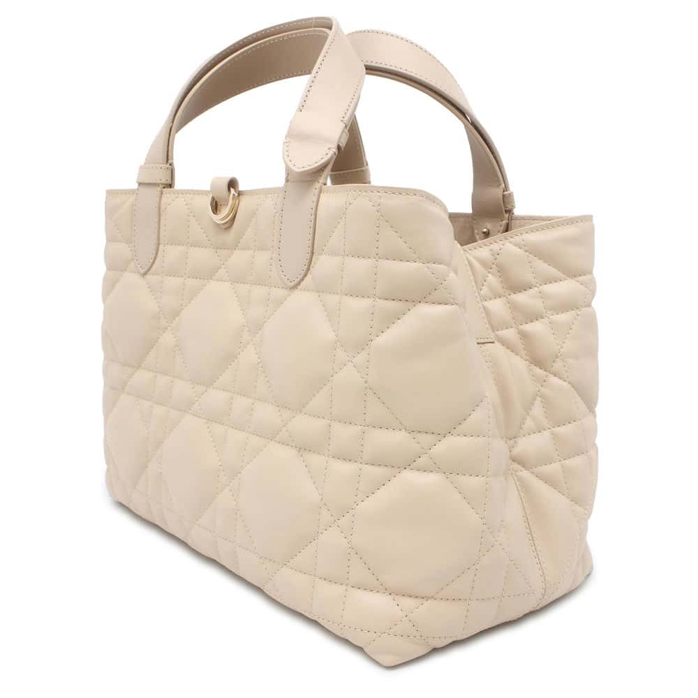 Dior TuJules Macro Cannage Bag Beige M2821OSHJ Calf Leather Size Medium