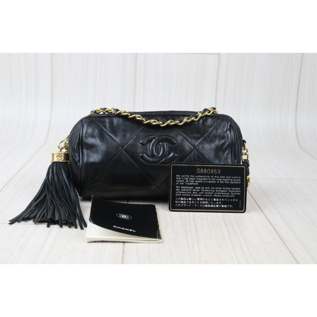 Good ( Rank AB)｜ CHANEL Lamb Skin Shoulder Bag Black  Made in 1986-1988Year ｜VT25030111