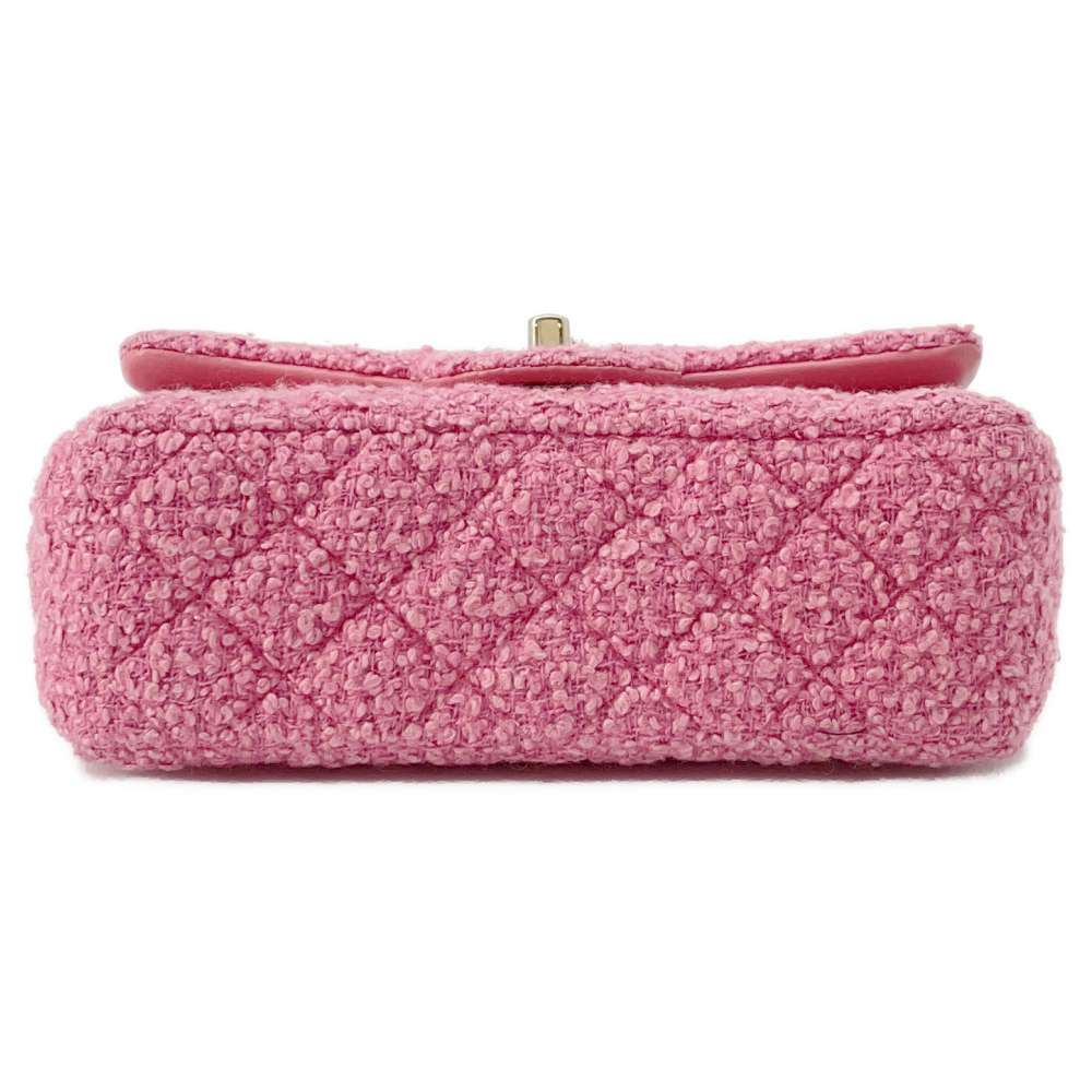 CHANEL Mini Matelasse ChainShoulder Bag Pink A69900 Tweed