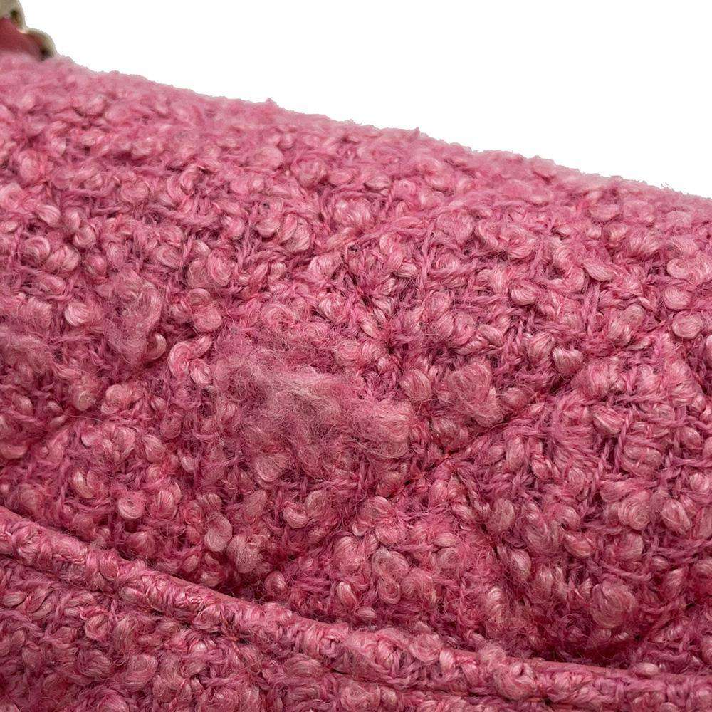 CHANEL Mini Matelasse ChainShoulder Bag Pink A69900 Tweed