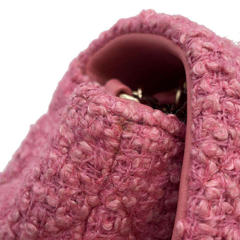 CHANEL Mini Matelasse ChainShoulder Bag Pink A69900 Tweed
