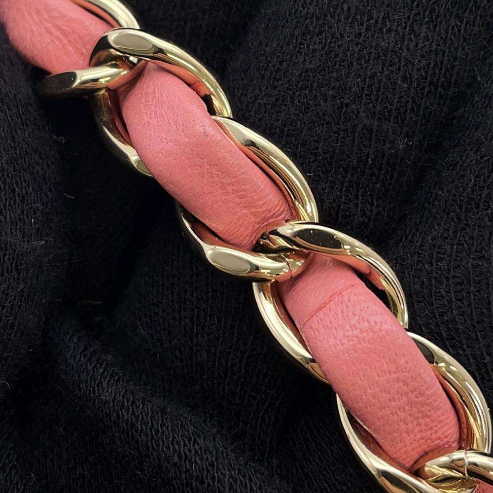 CHANEL Mini Matelasse ChainShoulder Bag Pink A69900 Tweed