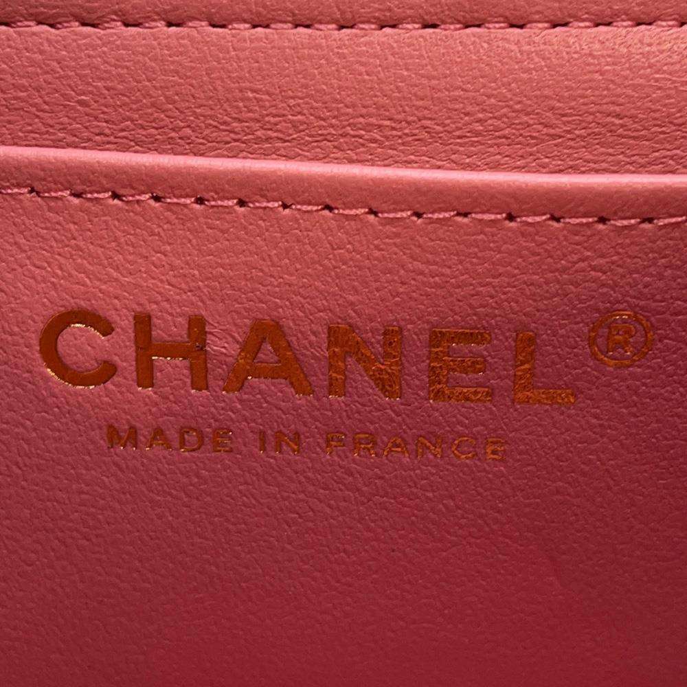 CHANEL Mini Matelasse ChainShoulder Bag Pink A69900 Tweed