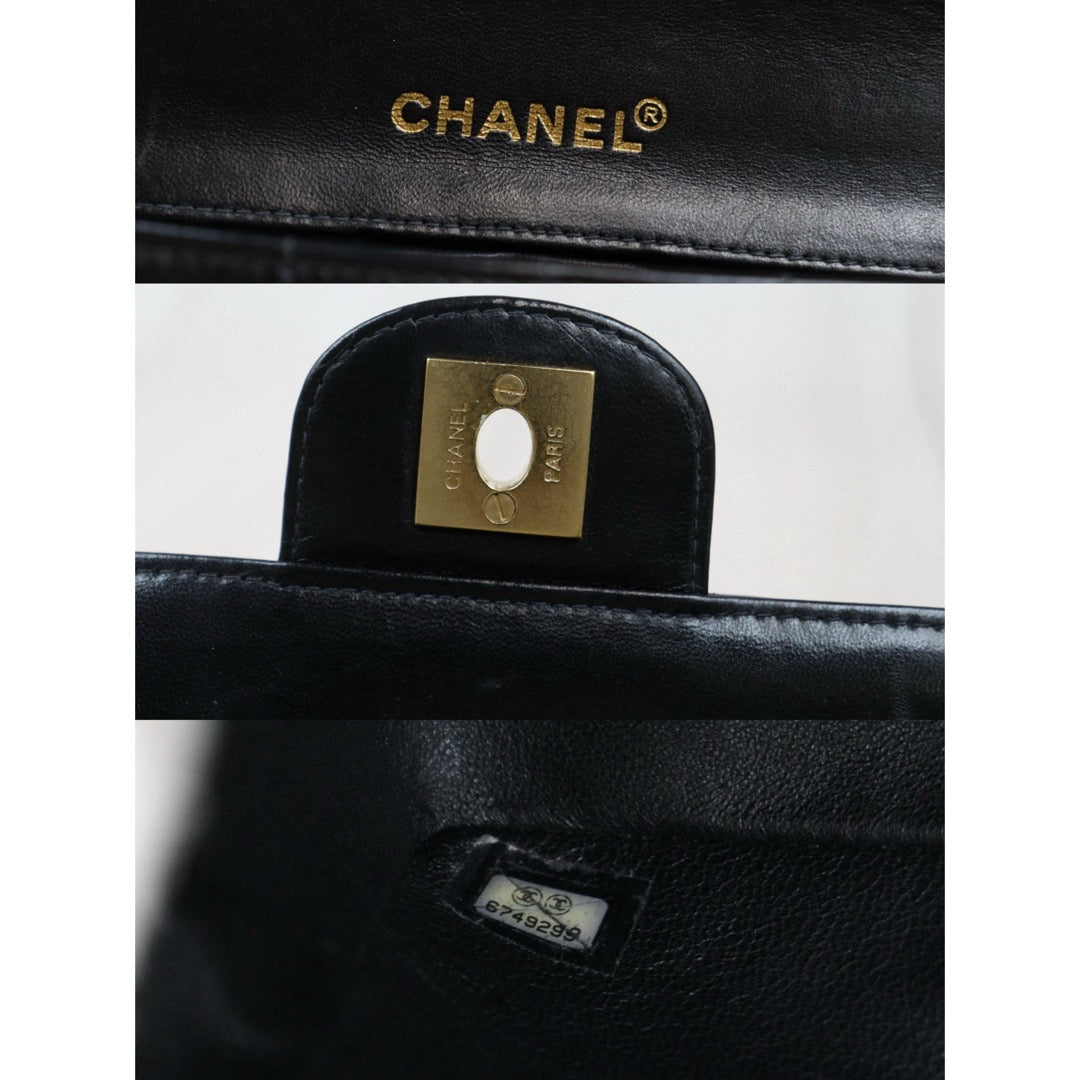 Good ( Rank AB)｜CHANEL Lambskin Baguette Black Chain Shoulder Bag  Made In 2000～2002Year｜25022016