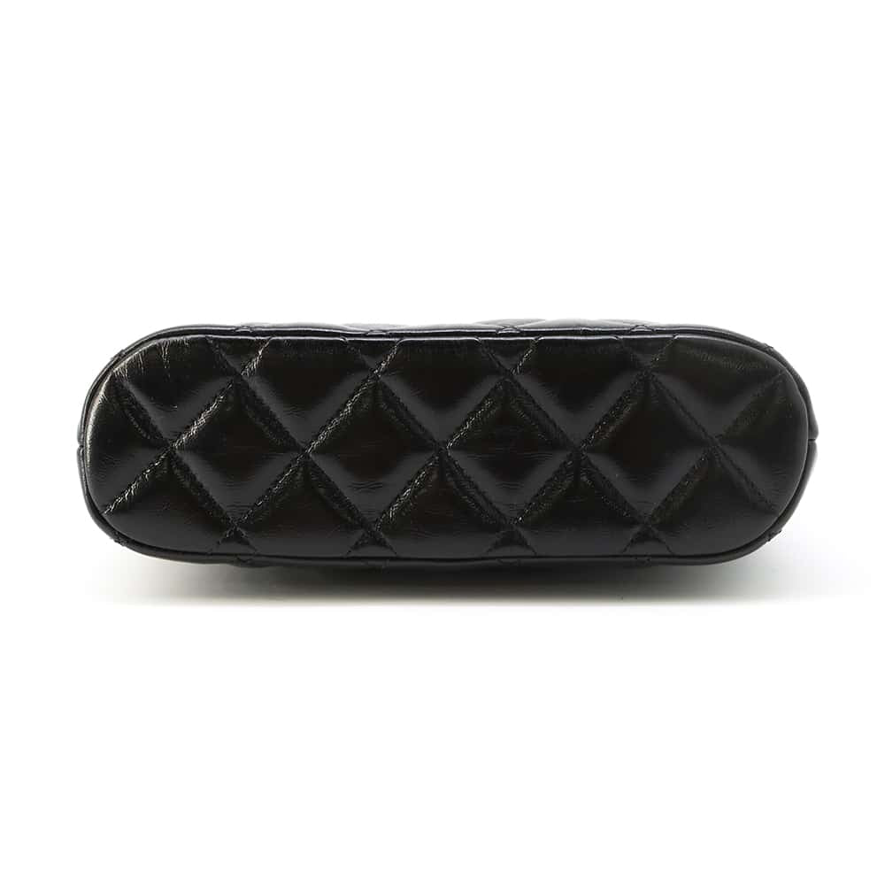CHANEL Matelasse Small Shopping Bag Black AS5130 Shiny Lambskin