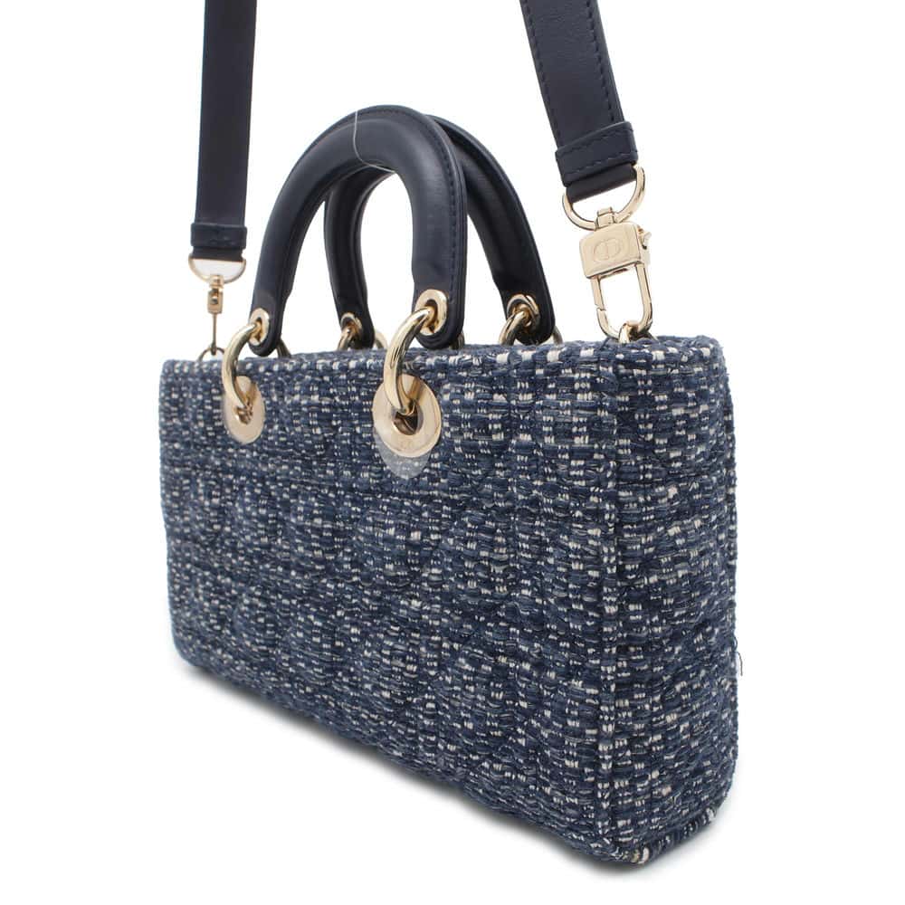 Dior LADY D-JOY Bag Navy M0540OTKJ_M928 Tweed Size Medium