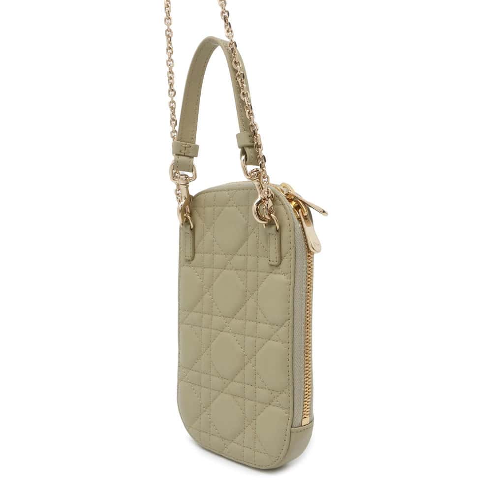 Dior Cannage 2WAY Phone Holder Green S0872ONMJ Lambskin