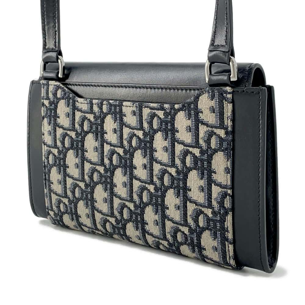 Dior Oblique Saddle Messenger Pouch Black 2ADCA364 Leather