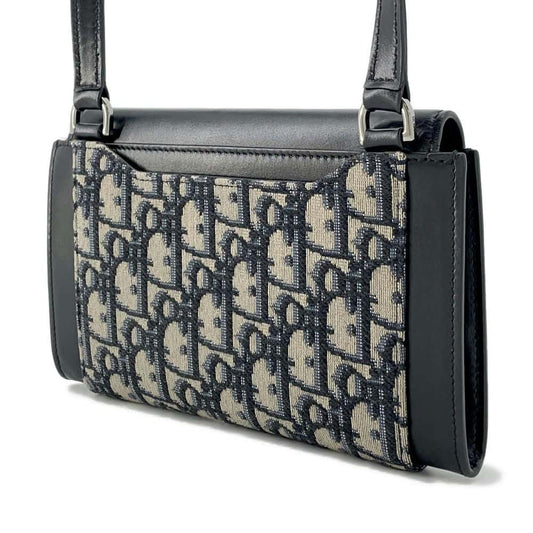 Dior Oblique Saddle Messenger Pouch Black 2ADCA364 Leather