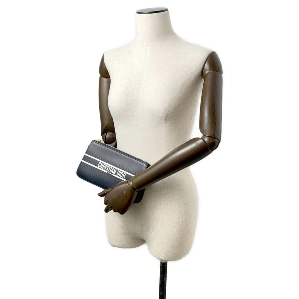Dior Vibe Accessories Pouch Navy/White Leather