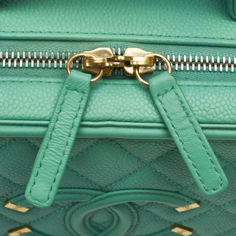 Chanel Matrases Coco Handbag Vanity Bag Shoulder Bag 2WAY Green Caviar S  CHANEL