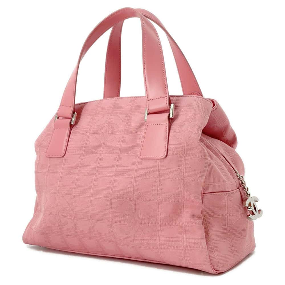 CHANEL New Travel Line Handbag Pink A30916 Nylon
