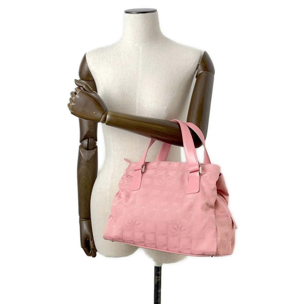 CHANEL New Travel Line Handbag Pink A30916 Nylon