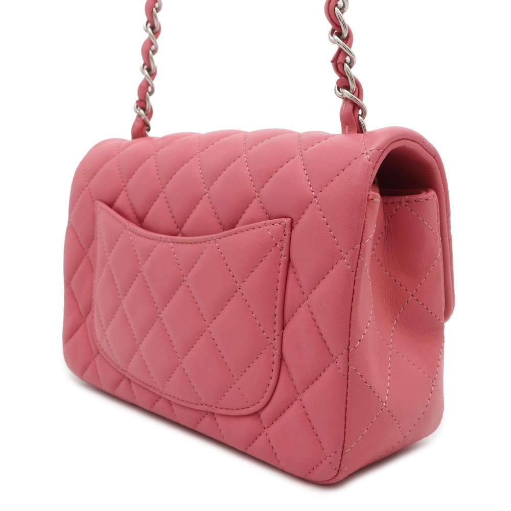 CHANEL Mini Matelasse ChainShoulder Bag Pink A69900 Lambskin Size Mini