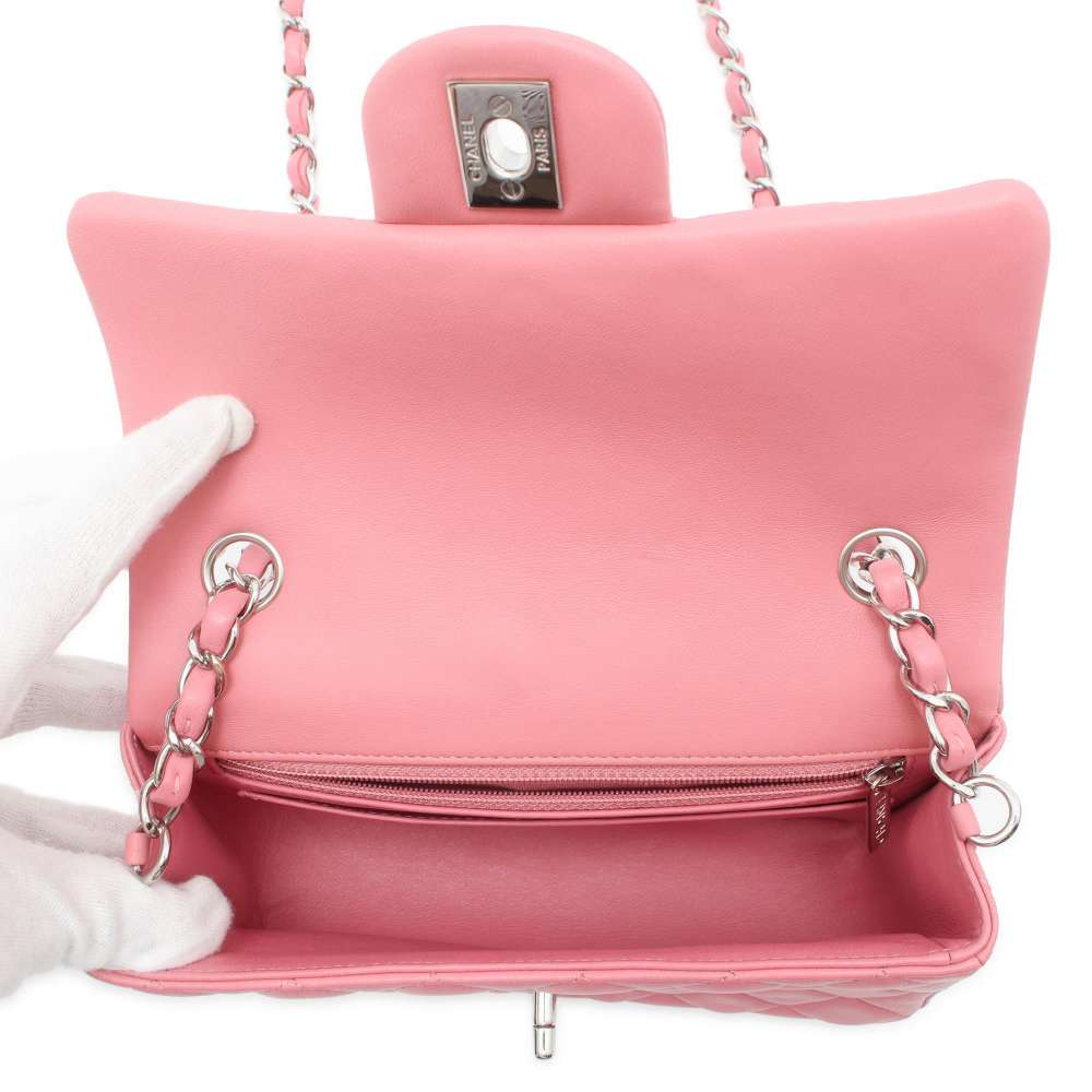 CHANEL Mini Matelasse ChainShoulder Bag Pink A69900 Lambskin Size Mini