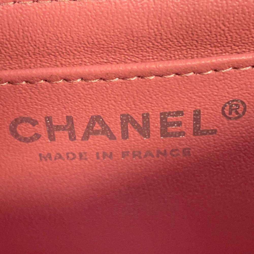 CHANEL Mini Matelasse ChainShoulder Bag Pink A69900 Lambskin Size Mini