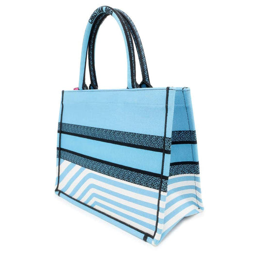 Dior Book Tote D-Jungle Pop Blue/Pink Canvas Size Medium