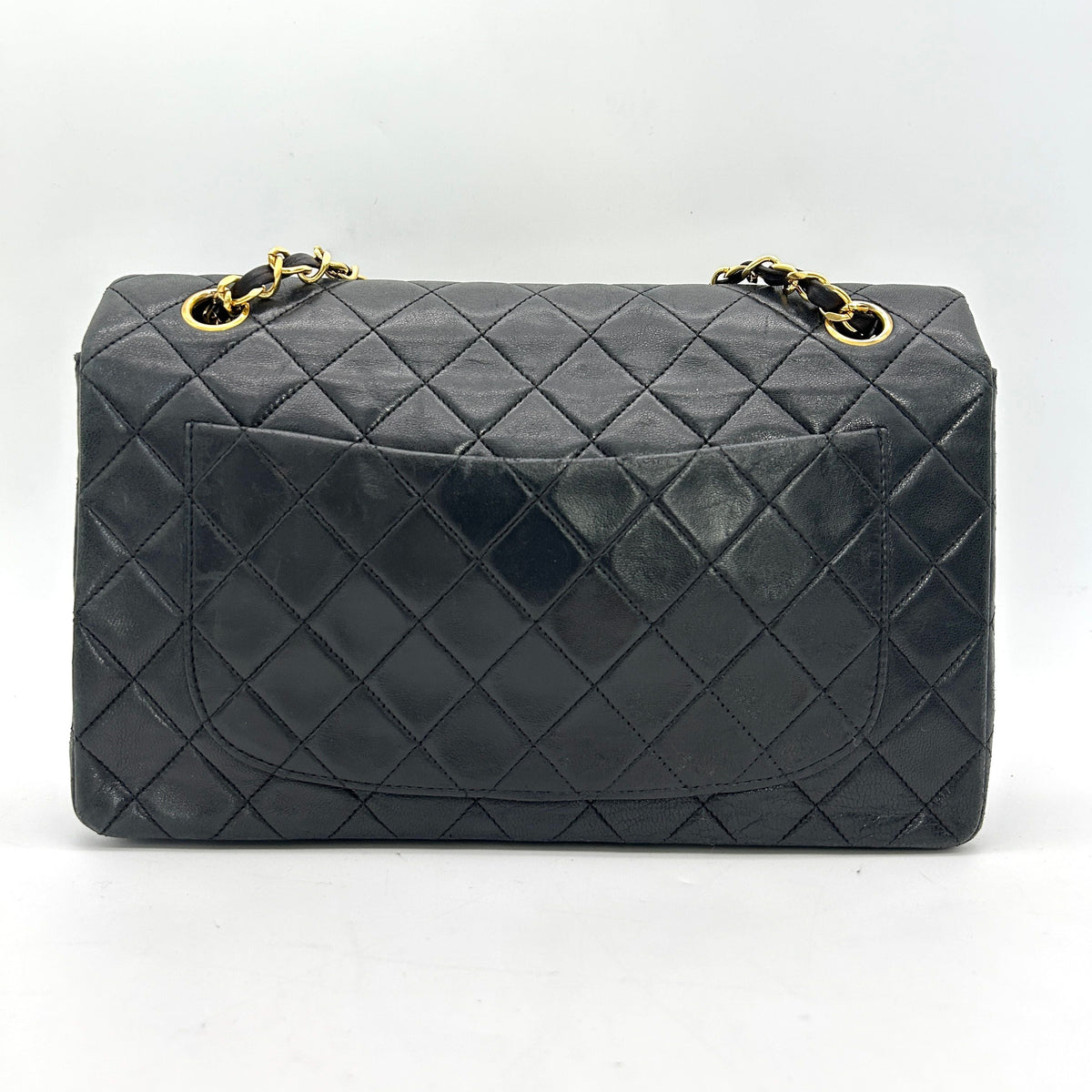 Chanel Lambskin Quilted Medium Double Flap Black ch25259cc