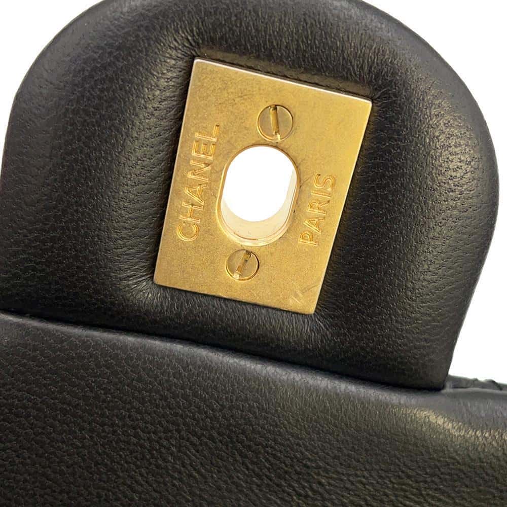 CHANEL Mini Matelasse Camellia Chain Shoulder Bag Black AS4041 Lambskin Size 20