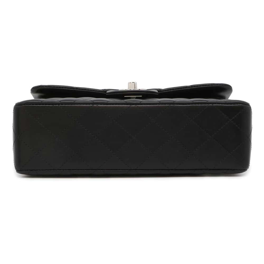 CHANEL Matelasse W Flap ChainShoulder Bag Black A01113 Lambskin Size 23