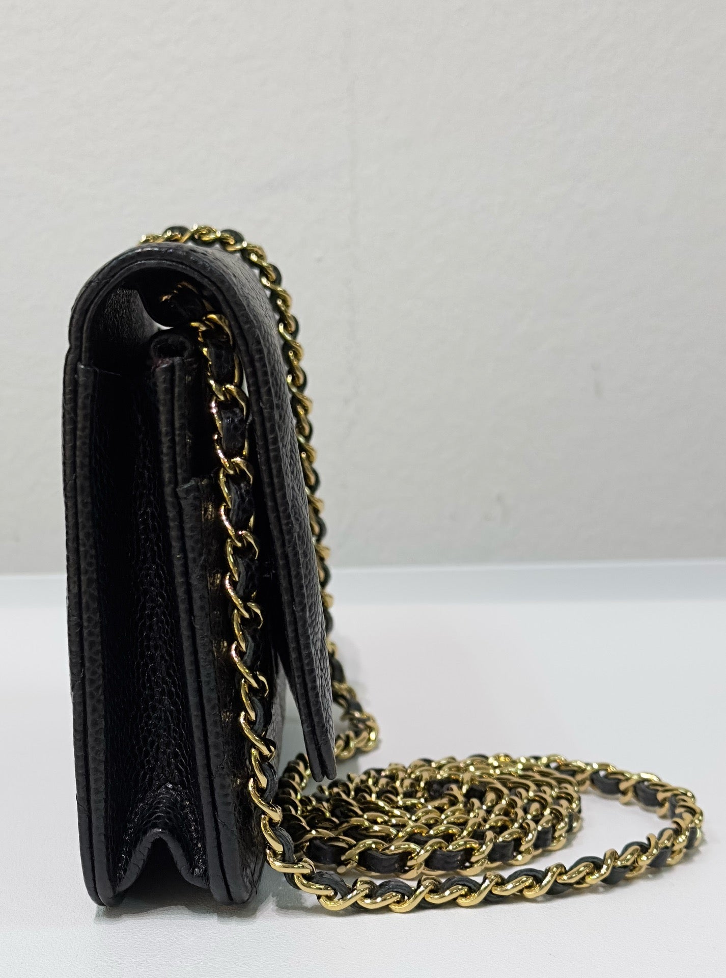 Chanel Classic Wallet on Chain Caviar Black GHW 24 Holo