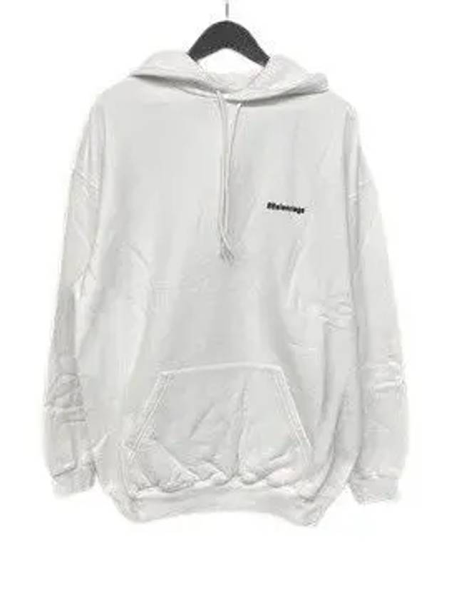 Luxury Balenciaga  BB Logo Oversized Hoodie White