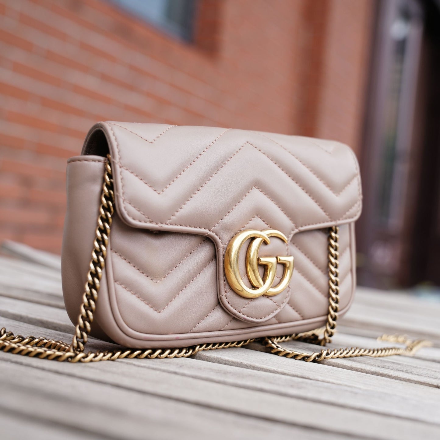 Gucci Super Mini GG Marmont Matelasse Crossbody Bag - '10s