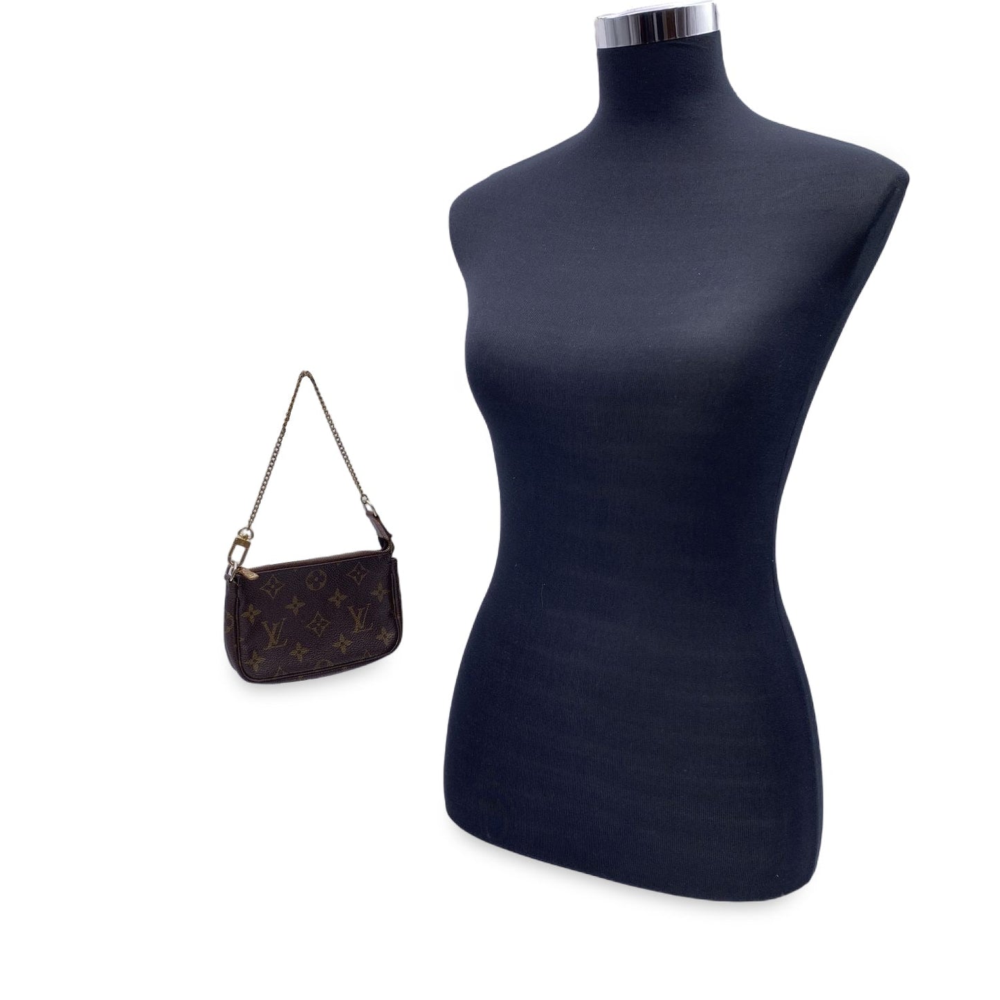 LOUIS VUITTON Monogram Canvas Pouch Bag Mini Pochette Accessoires