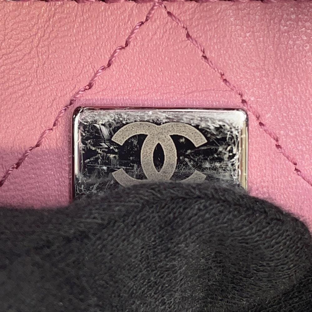 CHANEL Sequins Shopping Tote Bag Pink/Black AS4856 Sequins Leather