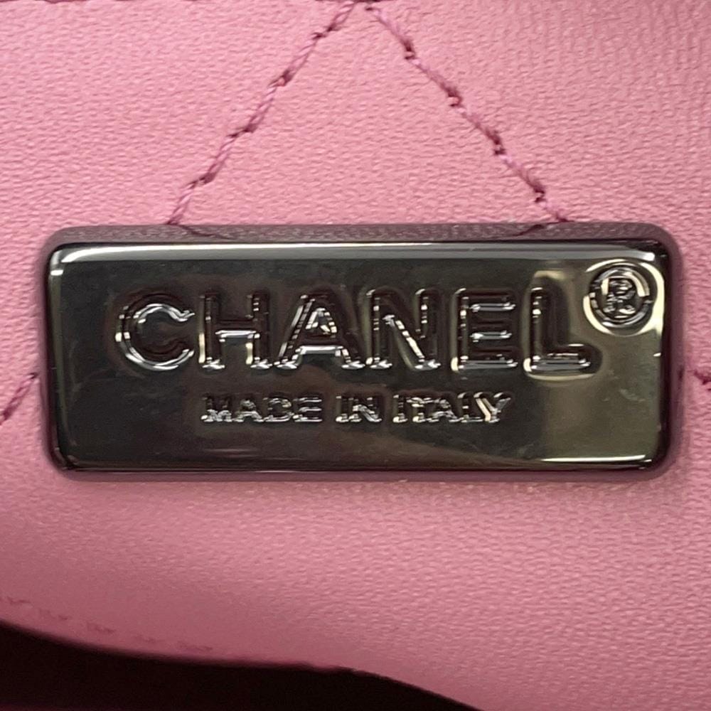 CHANEL Sequins Shopping Tote Bag Pink/Black AS4856 Sequins Leather