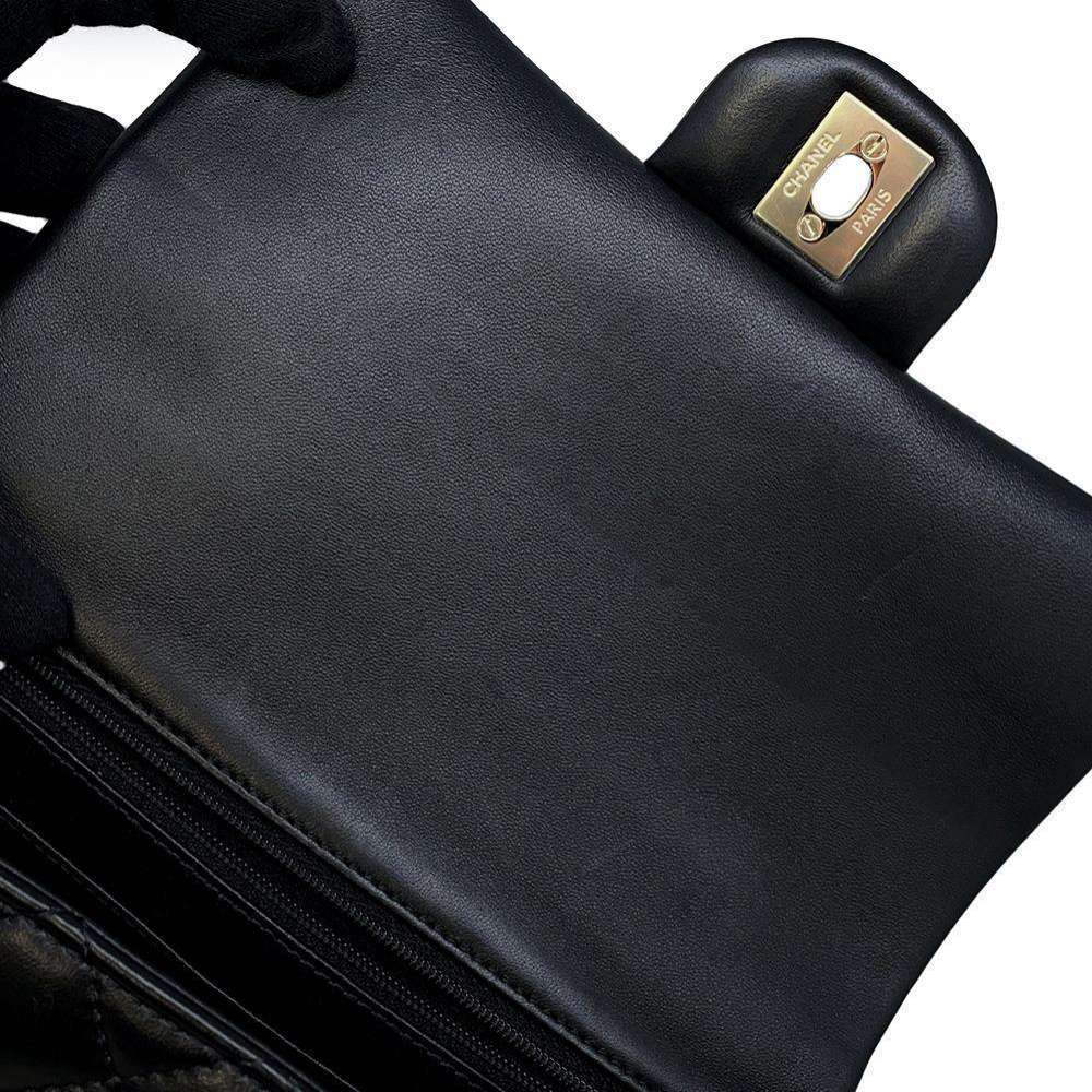 CHANEL Mini Matelasse Top Handle Black AS2431 Lambskin Size 20