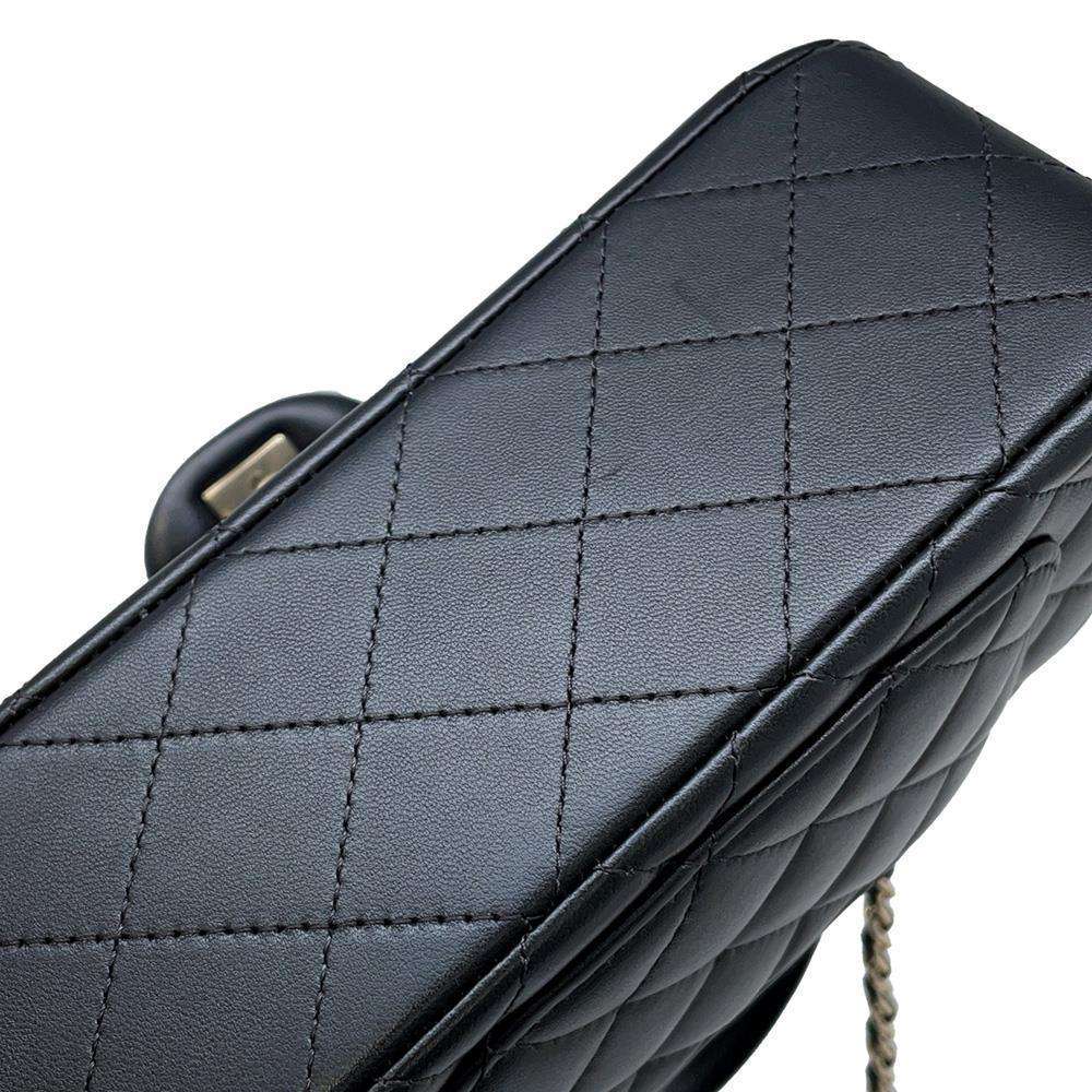 CHANEL Mini Matelasse Top Handle Black AS2431 Lambskin Size 20
