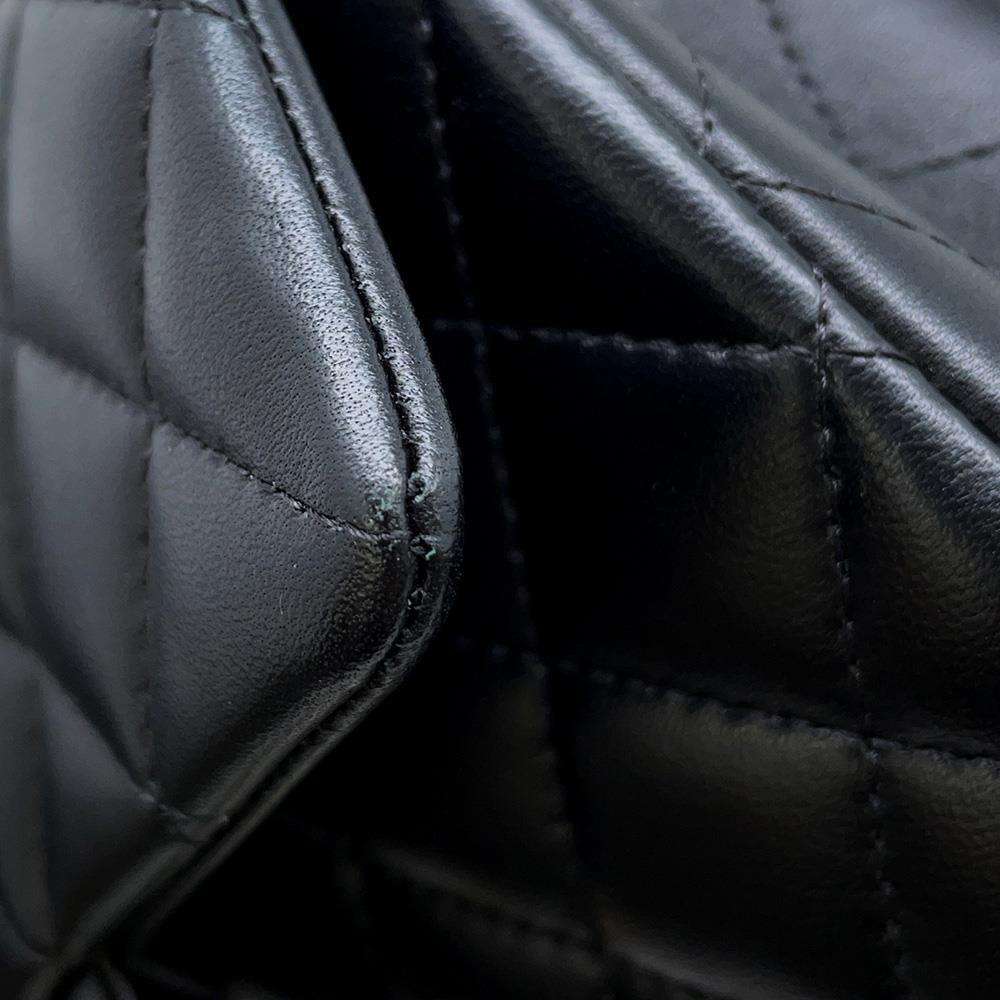 CHANEL Mini Matelasse Top Handle Black AS2431 Lambskin Size 20