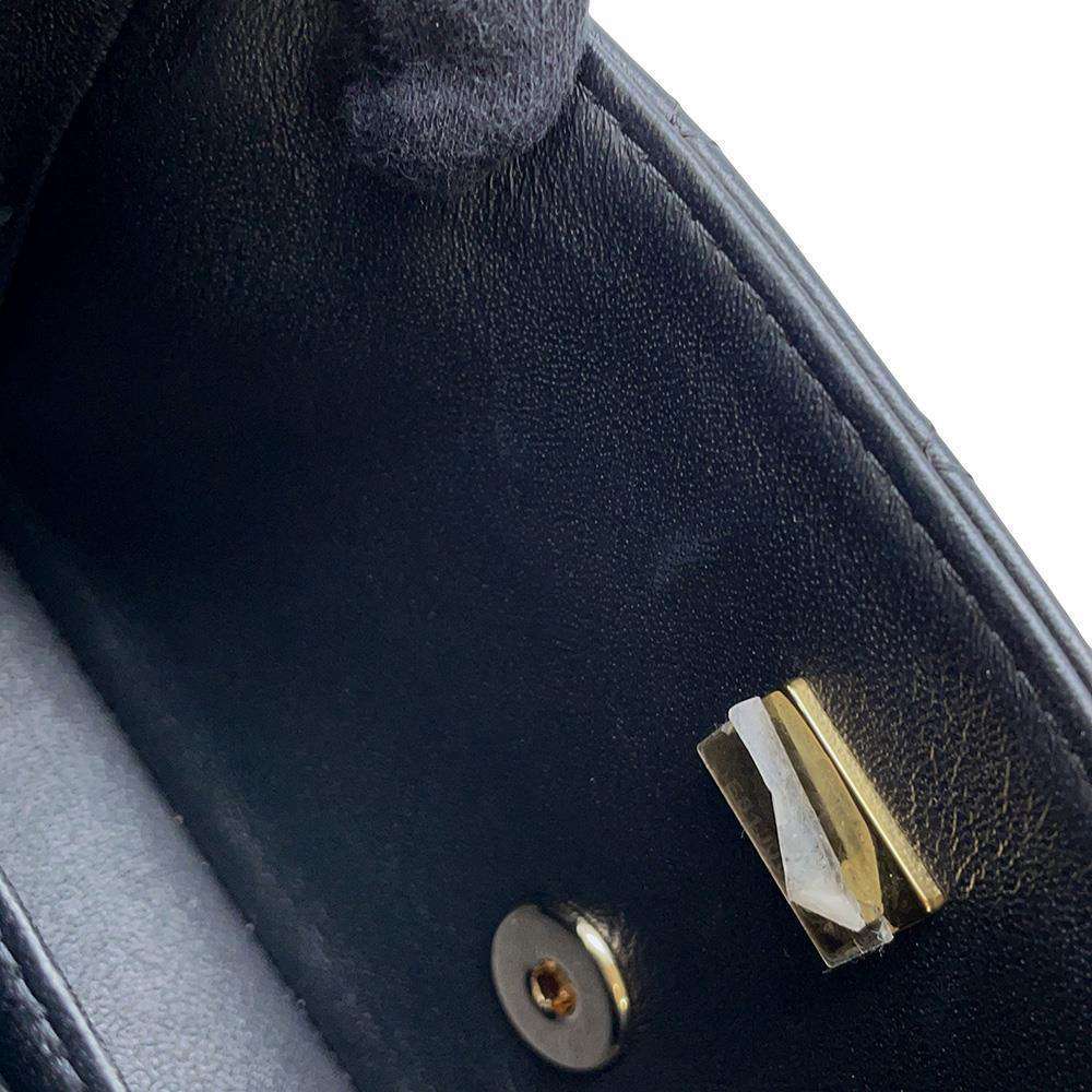 CHANEL Mini Matelasse Top Handle Black AS2431 Lambskin Size 20