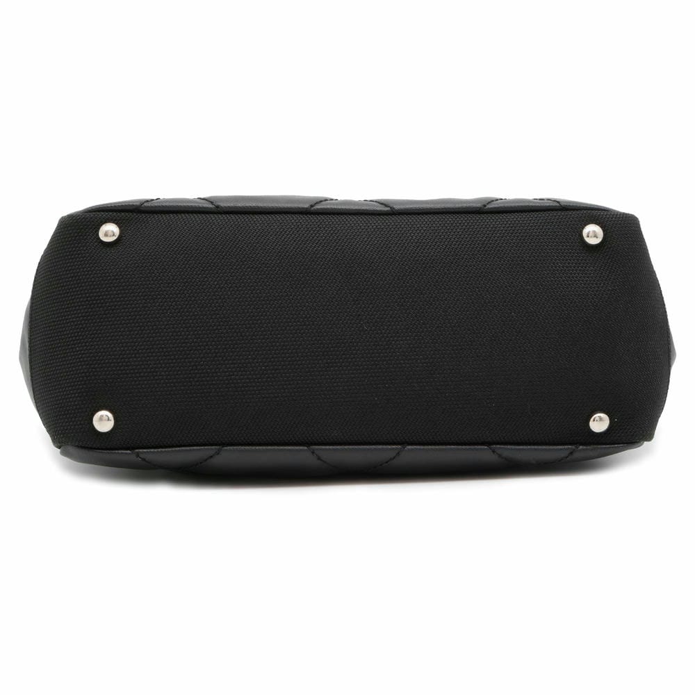 CHANEL Paris-Biarritz Tote Black A34208 PVC Coated Canvas Leather Size PM