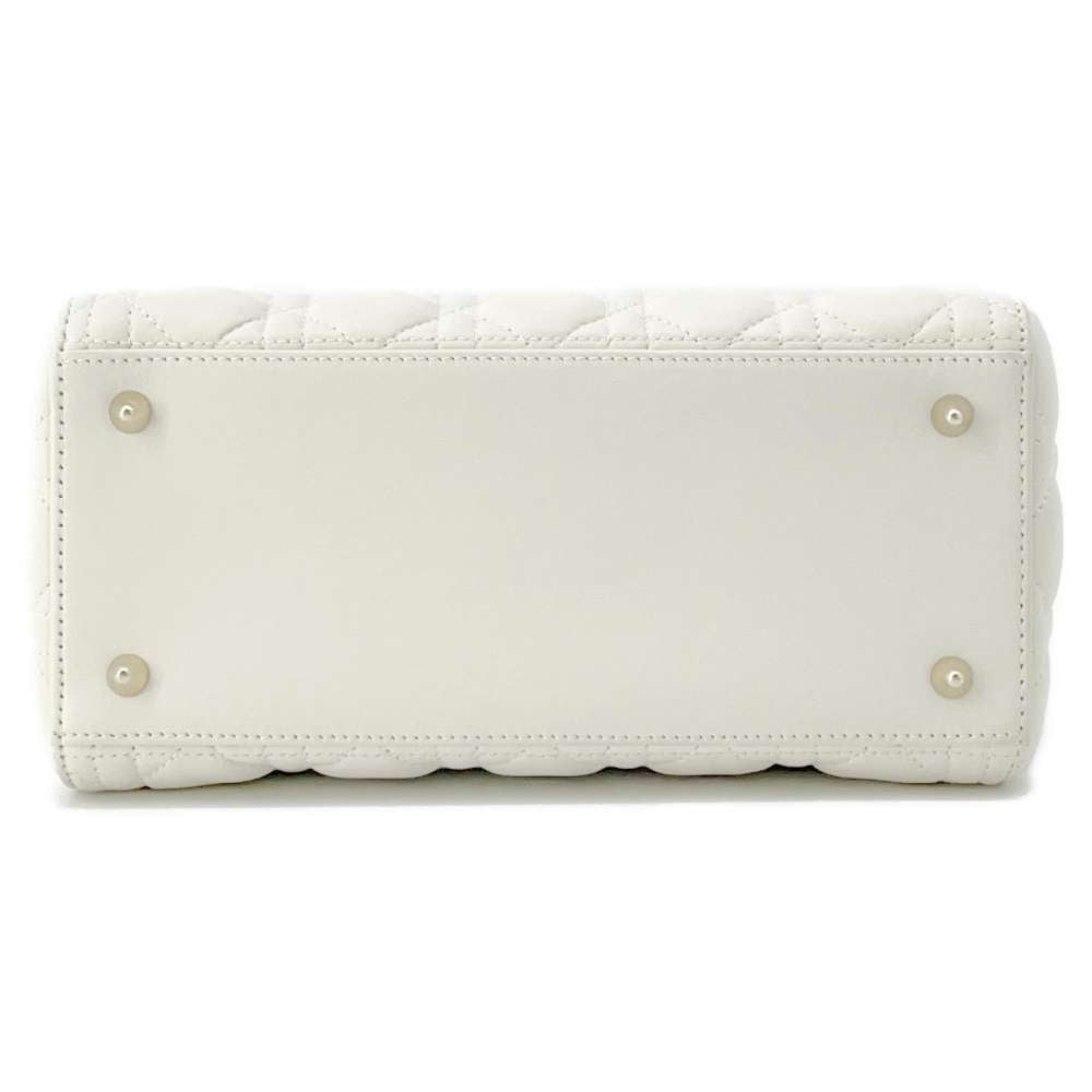 Dior Lady Dior 2WAYHandbag White M0565ONGE Lambskin Size Medium