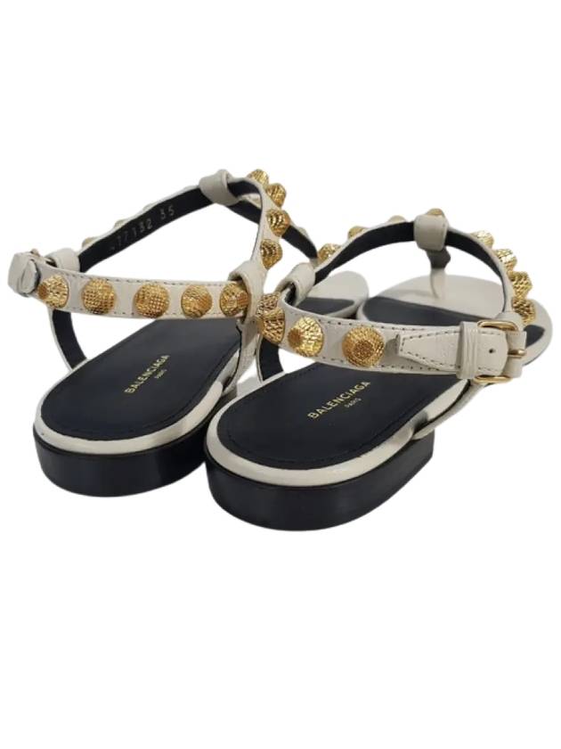 Luxury Balenciaga  Stud Strap Sandals White